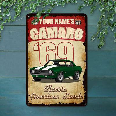 89Customized Classic American Muscle Camaro Personalized Metal Sign
