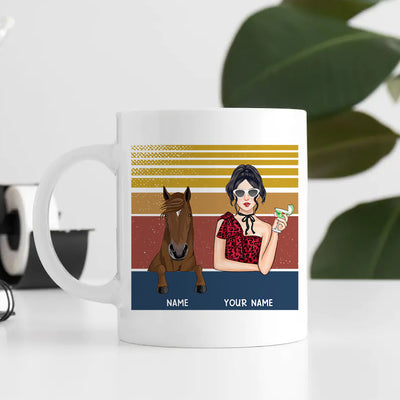 89Customized I Like WIne And My Horse And Maybe 3 People Personalized Mug