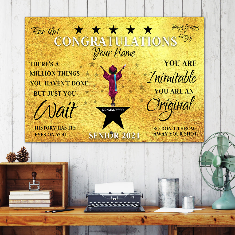 89Customized Personalized Poster Girl Rise Up Graduation 2021