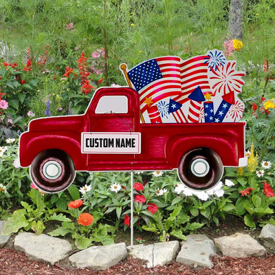 89Customized 4th of July truck personalized metal art
