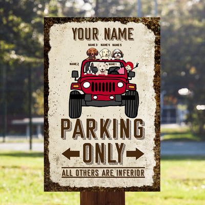 89Customized Personalized Printed Metal Sign Jeep Parking Only Dogs