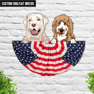 89Customized Dogs/Cats Happy Independence Day Personalized Cut Metal Sign