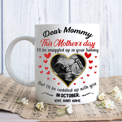 89Customized I'll cuddled up with you mommy personalized mug