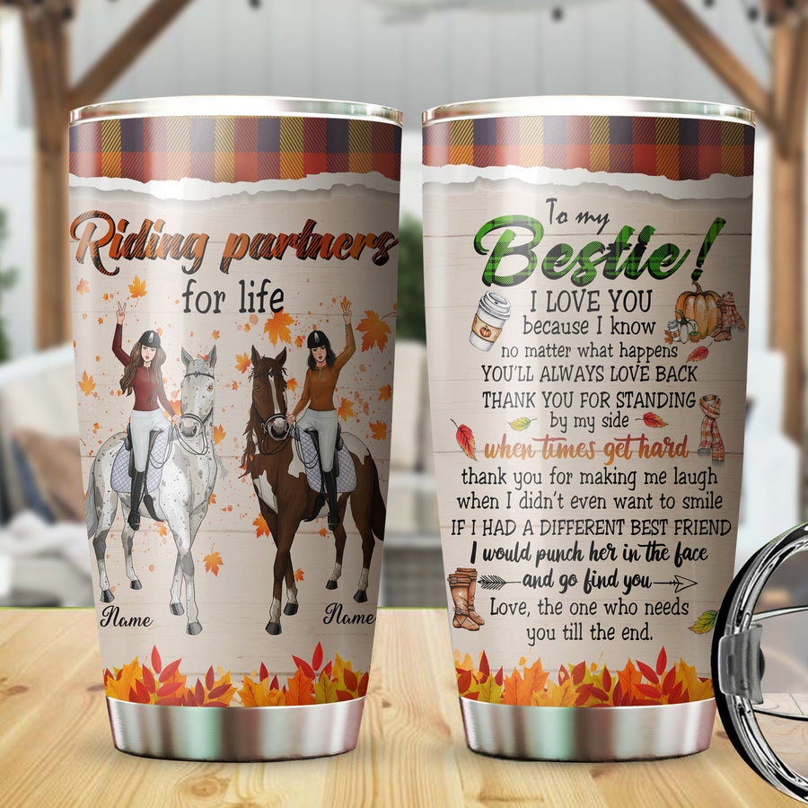 89Customized Riding partners for life horses personalized tumbler