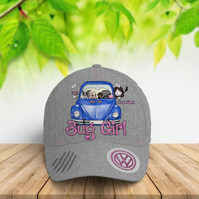 89Customized Personalized Cap VW Beetle Bug Girl Dog
