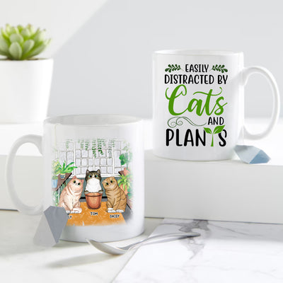 CT-R-2109211-V-89Customized Easily distracted by cats and plants Personalized Mug