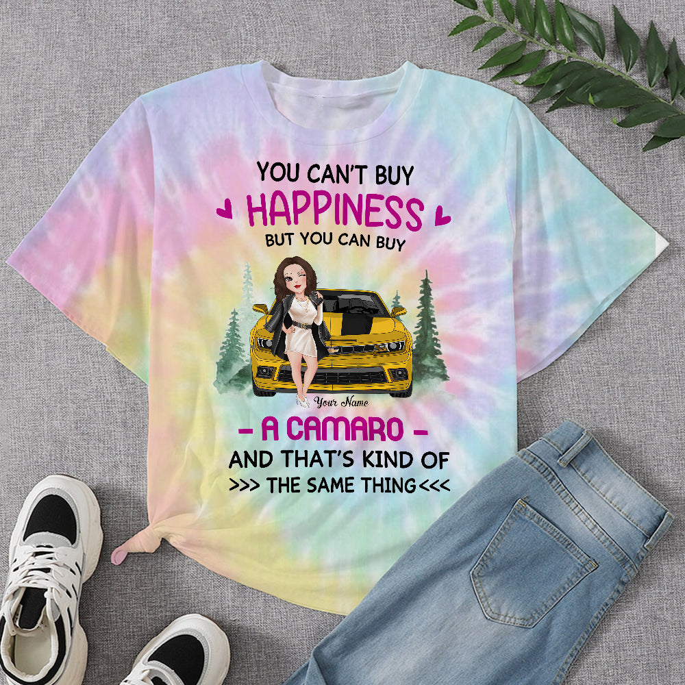 89Customized You can't buy happiness but you can buy a Camaro and that's kind of the same thing Tie Dye Customized 3D Fullfilled Shirt