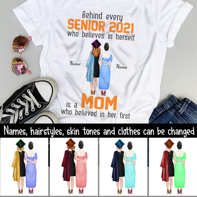 89Customized Mom and daughter senior 2021 graduation personalized shirt
