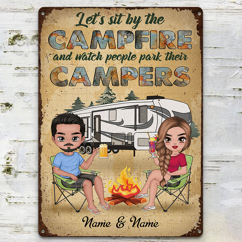89 Customeized Making memories one campsite at a time Doll Camping Couple Ver.1 Personalized Metal Sign