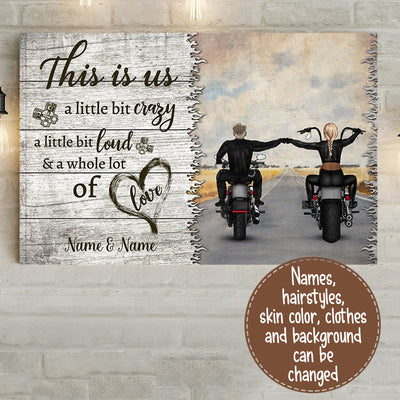89Customized Biker Couple Horizontal Poster