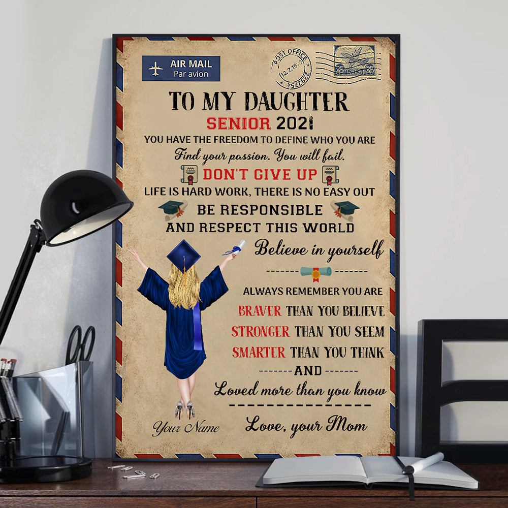 89Customized Personalized Poster Believe In Yourself Senior Graduation 2021 Girl