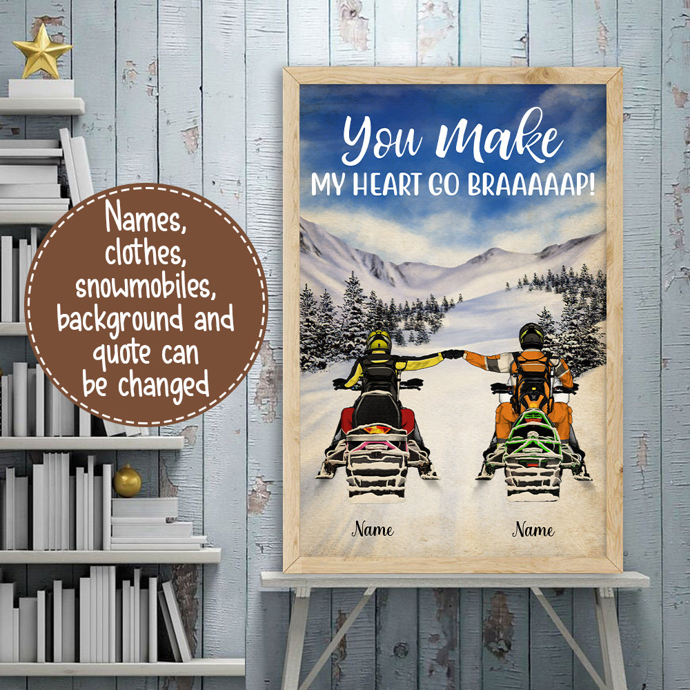 89Customized Snowmobiling Couple Vertical Poster 2