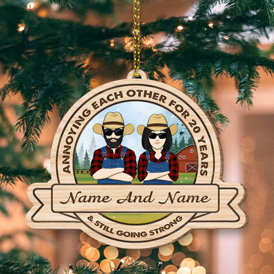 89Customized I vow to always love you even during harvest season Farmer Couple Personalized Ornament