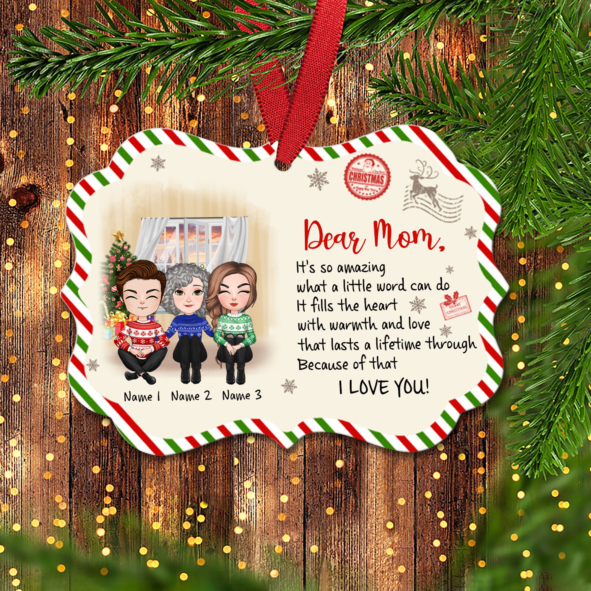 89Customized Dear mom For all the times that I forgot to say thank you Personalized Ornament