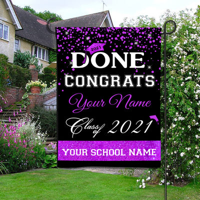 89Customized Personalized Flag Done Congrats Graduation