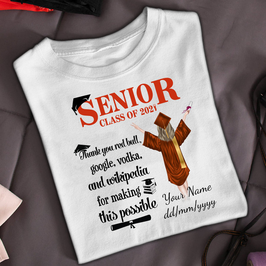 89Customized Thank you google 2021 Graduation personalized shirt
