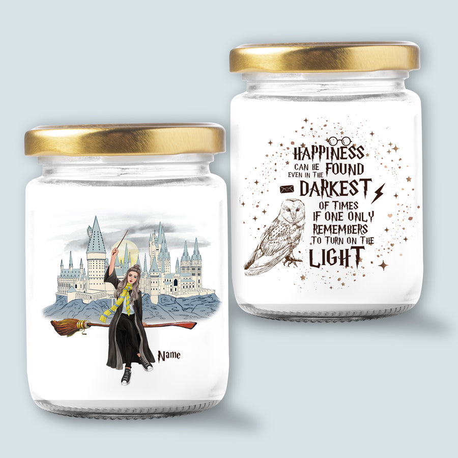 89Customized Happiness can be found even in the darkest of times if one only remembers to turn on the light Personalized Candle