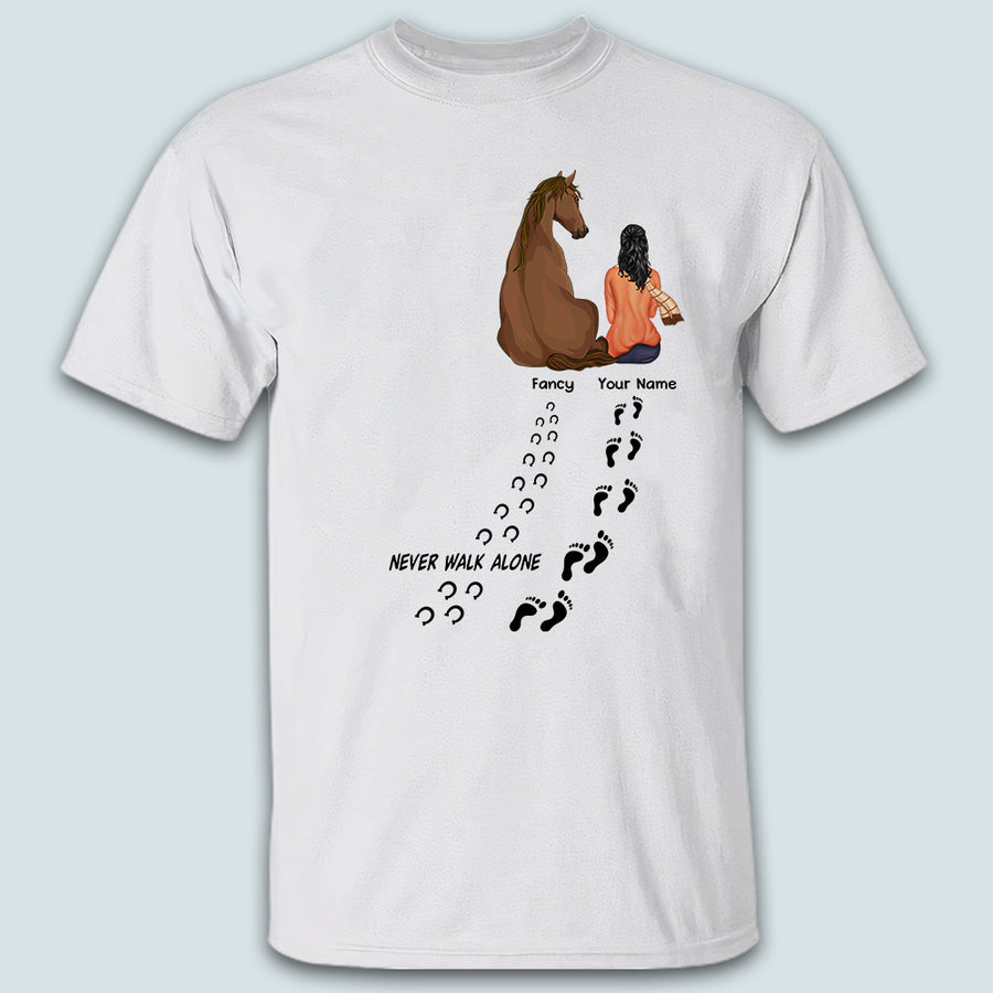 89Customized Never Walk Alone Horse Lovers Personalized Shirt