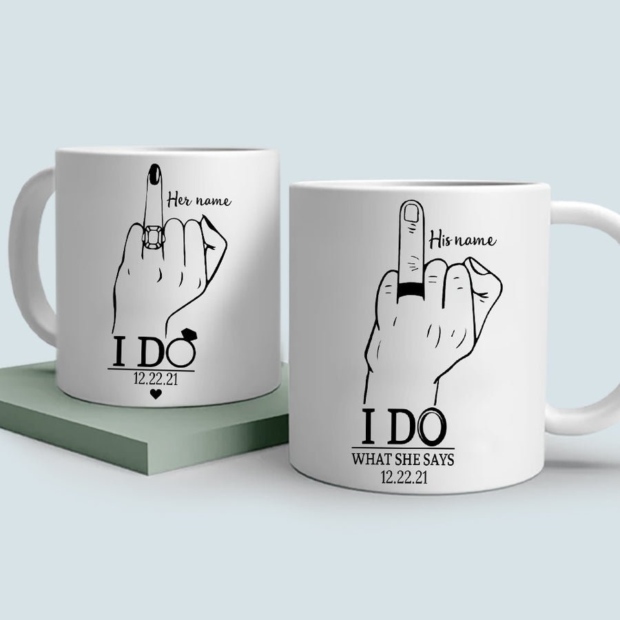 89Customized Ring finger couple personalized mug