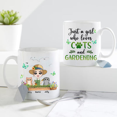 89Customized Just a girl who loves cats and gardening Personalized Mug