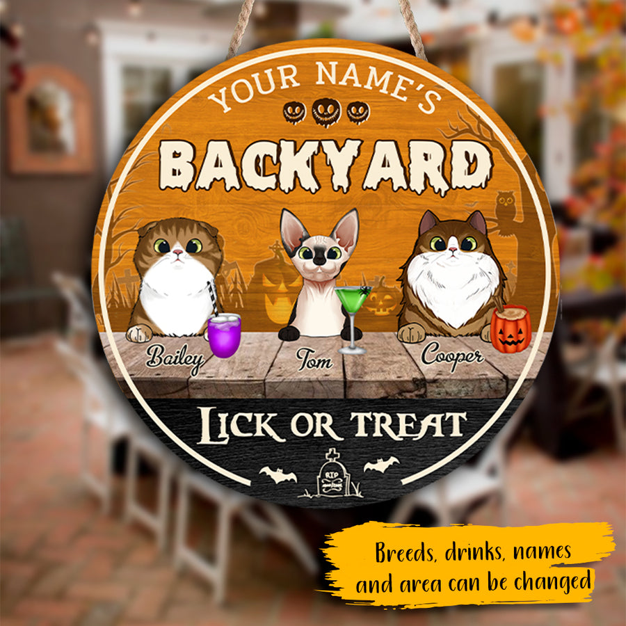 89Customized Welcome To Our Spooky Backyard Personalized Wood Sign