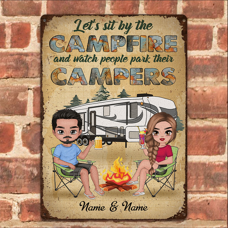 89 Customeized Making memories one campsite at a time Doll Camping Couple Ver.1 Personalized Metal Sign