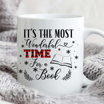 Personalized Mug Christmas Girl Reading Book Loves Dogs