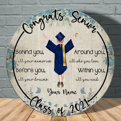 89Customized Personalized Wood Sign Behind You Senior 2021