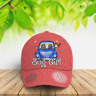 89Customized Personalized Cap VW Beetle Bug Girl Dog