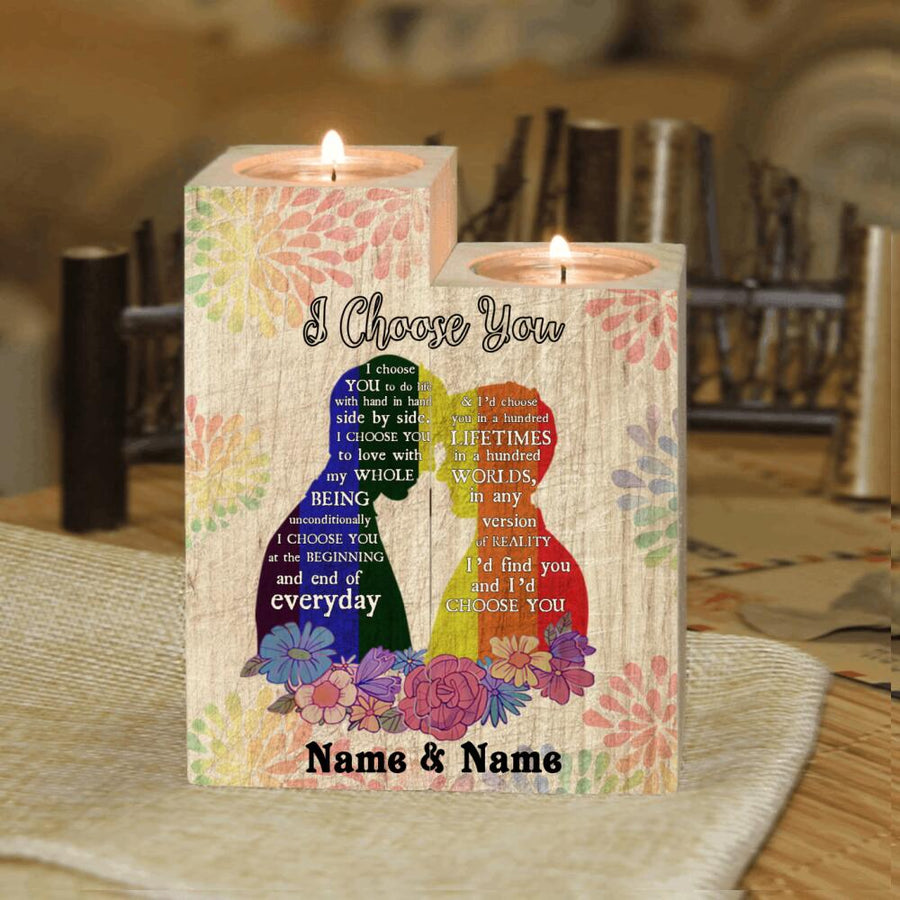 89Customized Personalized Candle Holder I Choose You LGBT Couple