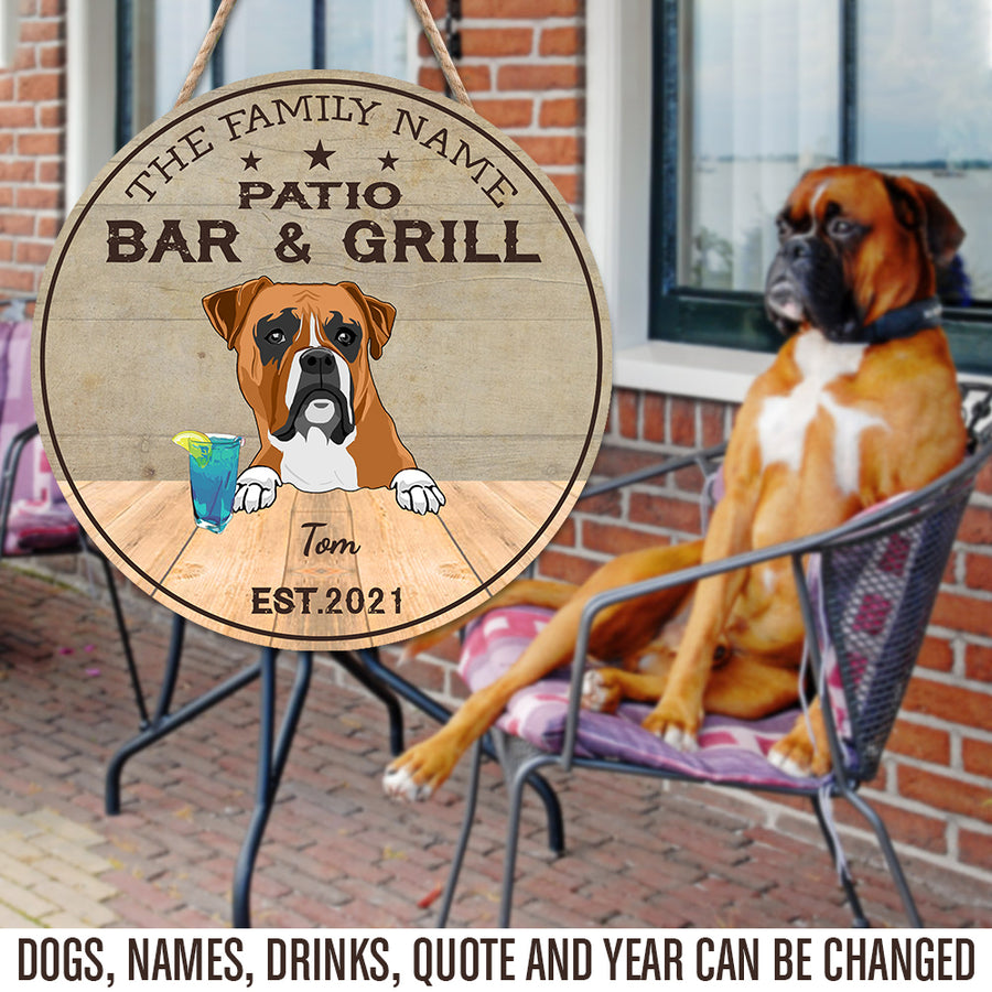 89Customized Dogs Bar & Grill Personalized Wood Sign