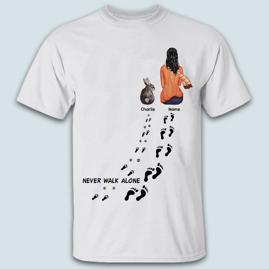 89Customized Never walk alone Rabbit Lovers Personalized Shirt