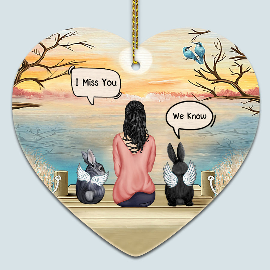 89Customized I miss you Rabbit Lovers Personalized Ornament