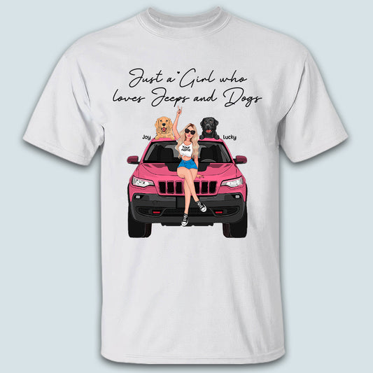Fastpeace Just A Girl Who Loves Jeep And Dogs Personalized Shirt