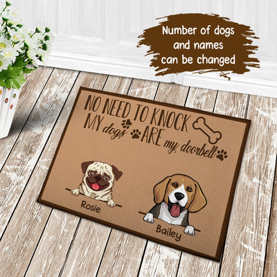 89Customized My Dogs Are My Doorbell Personalized Doormat