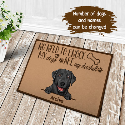 89Customized My Dogs Are My Doorbell Personalized Doormat