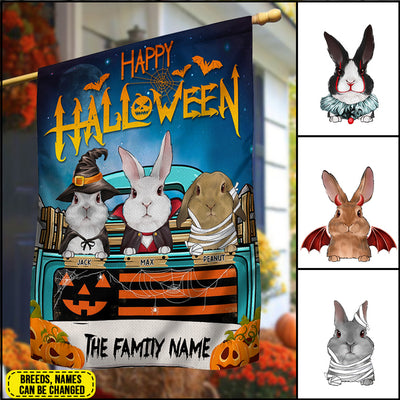 89Customized Happy Halloween Rabbit Welcome Personalized Garden Flag