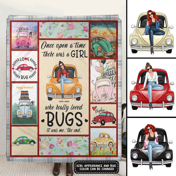 89Customized Once upon a girl there was a girl who loved bugs it was me the end Customized Fleece Blanket