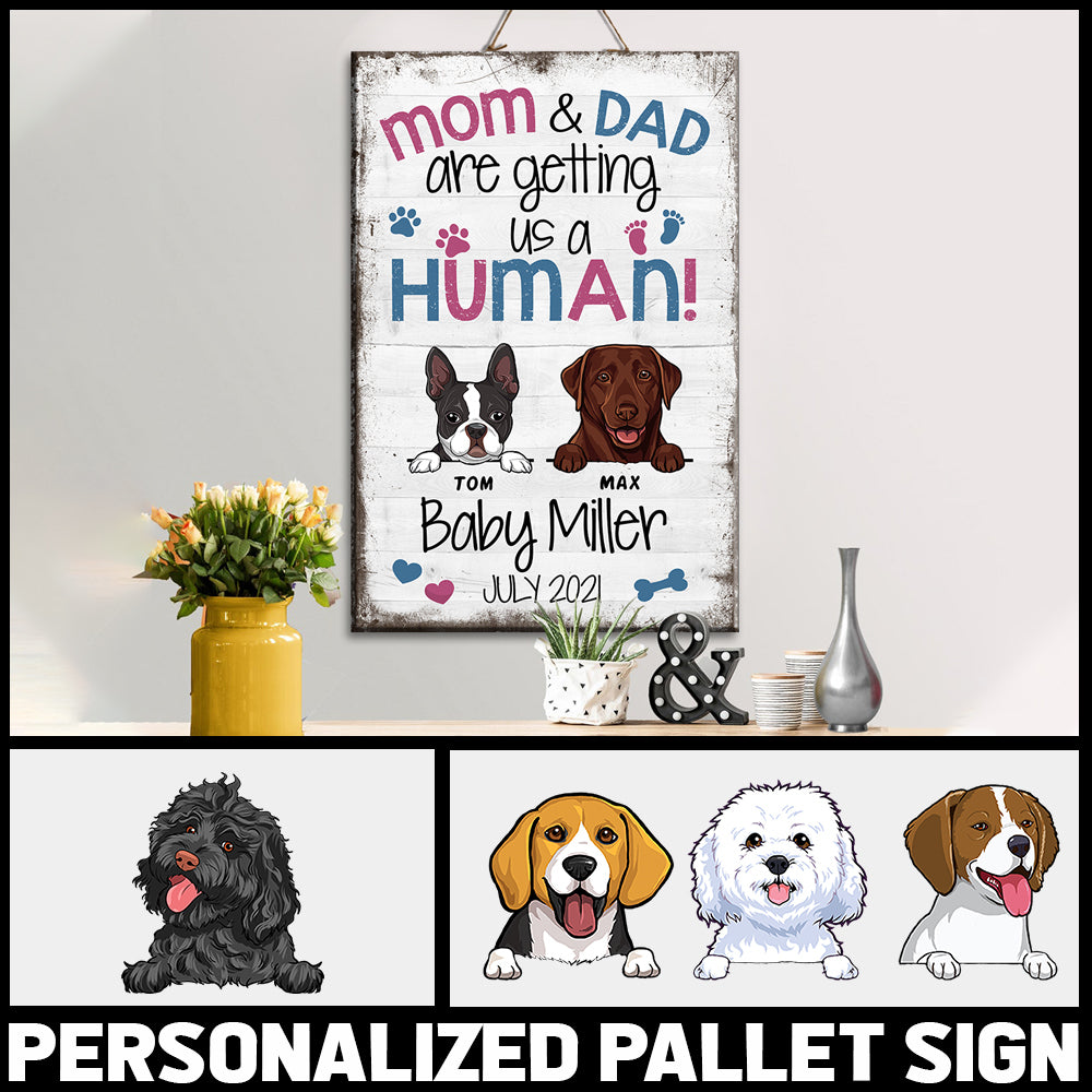 89Customized Personalized Pallet Sign Family Baby Announcement Dog Mom & Dad