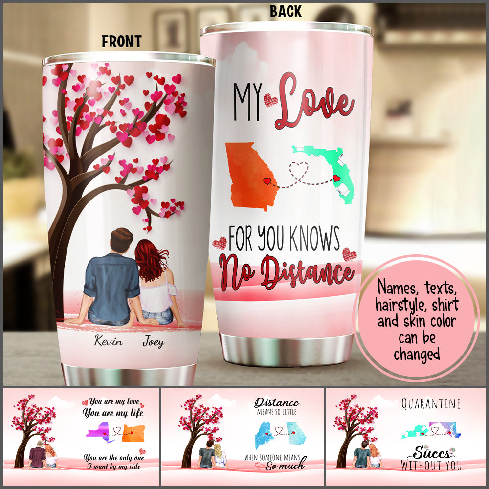 Long distance couple tumbler