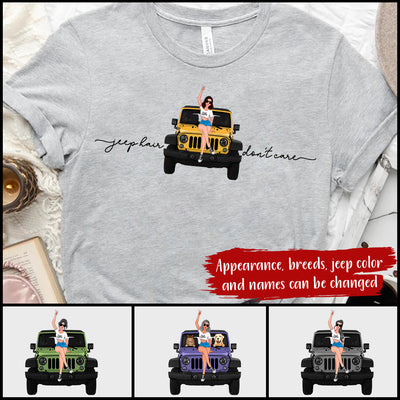 89Customized Jeep Hair Don't Care Jeep Girl Personalized Shirt