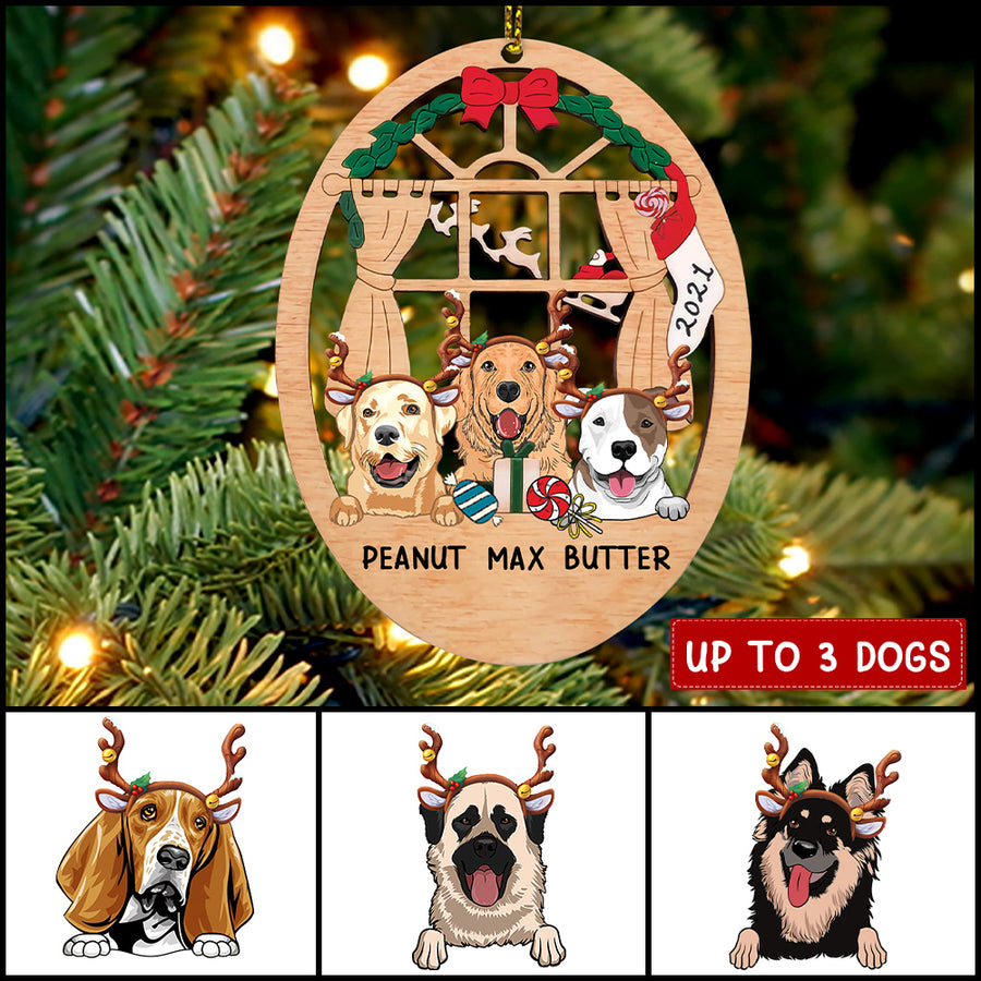 89 Customized Chirstmas Window Dog Personalize Ornament