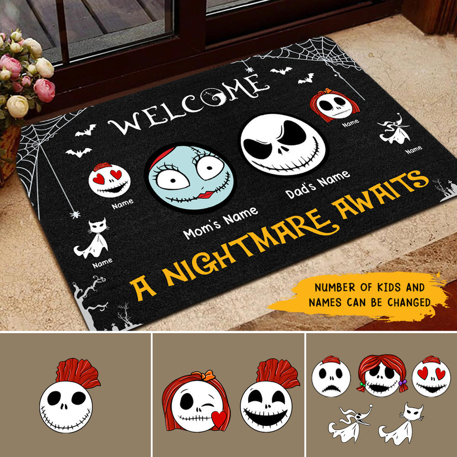 89Customized Welcome a nightmare await personalized doormat