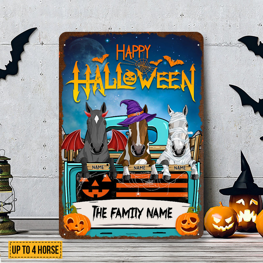 89Customized Happy Halloween Horse Welcome Personalized Printed Metal Sign