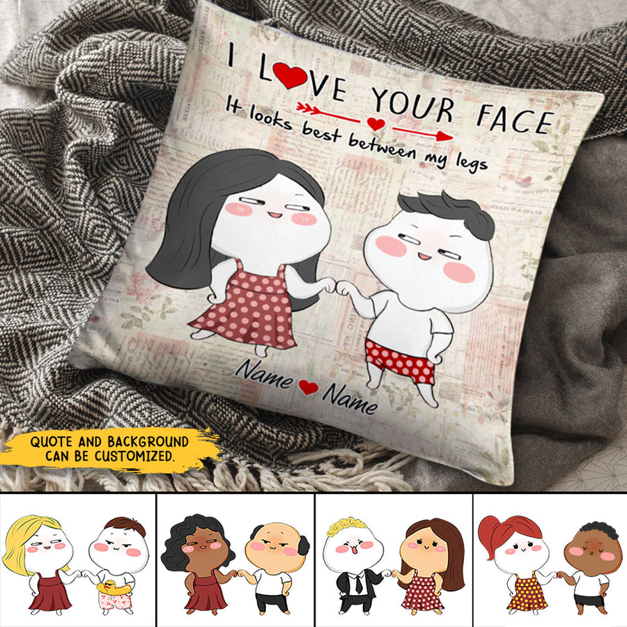 89Customized Funny Cute Couple Valentines Gift Personalized Pillow