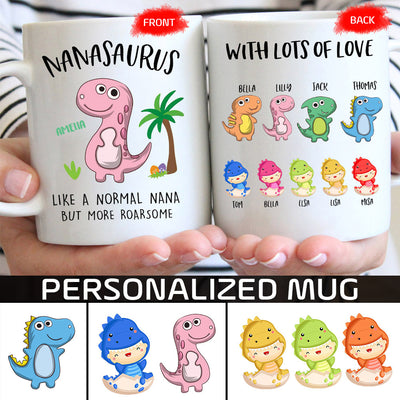 89Customized Personalized Mug Family Nanasaurus But More Roarsome