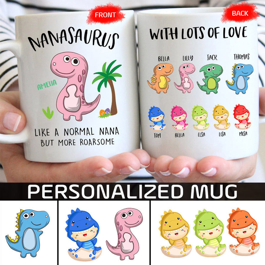 89Customized Personalized Mug Family Nanasaurus But More Roarsome