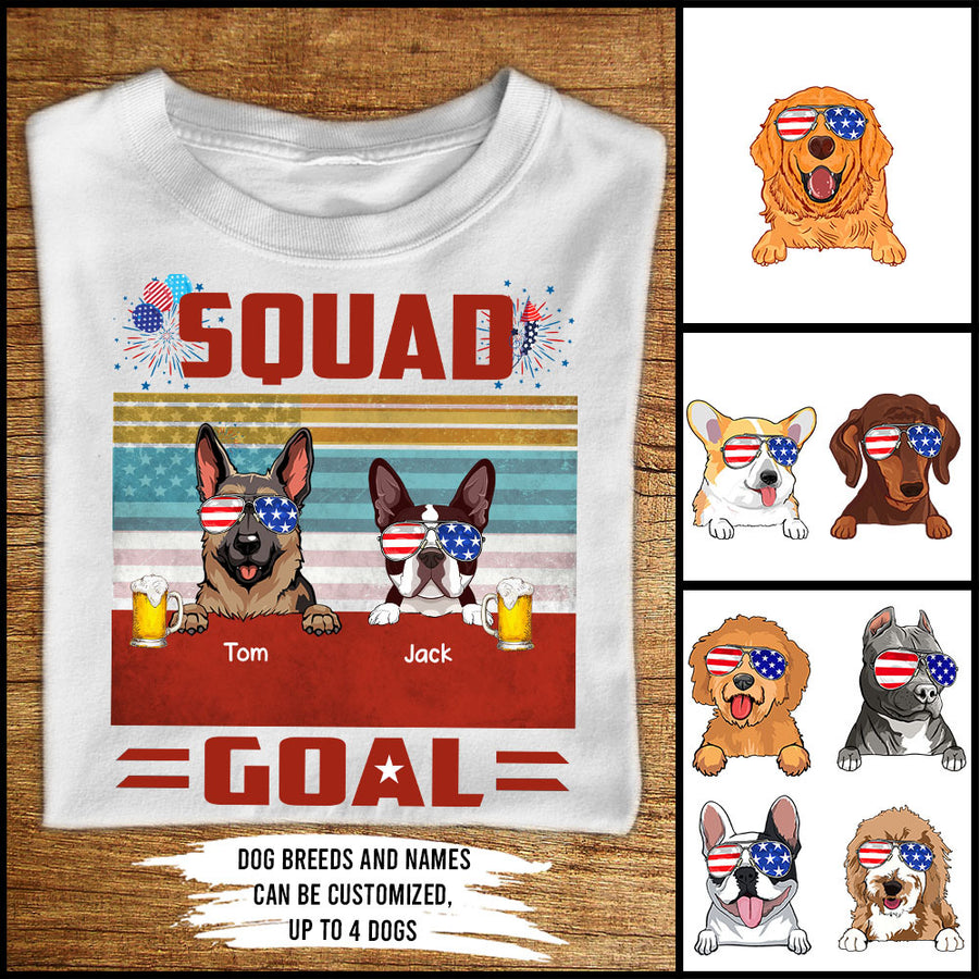 89Customized Squad Goal Dog Team 4th of July Customized Shirt