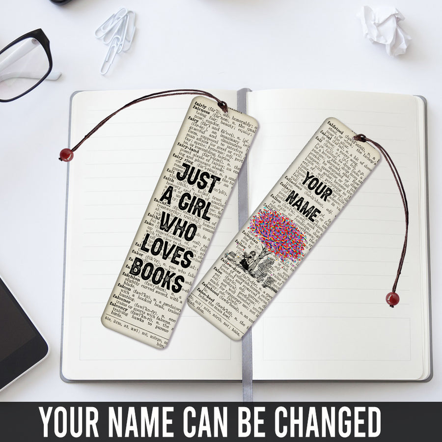 89Customized Just a girl who loves books personalized bookmark