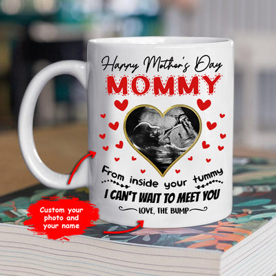 89Customized I Can't Wait To Meet You Mommy Personalized Mug